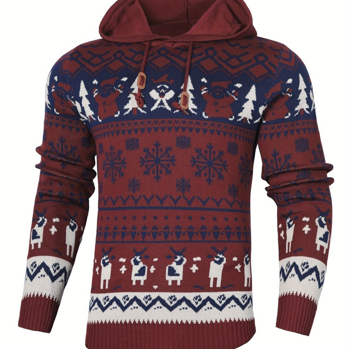 Men's Hooded Reindeer Christmas Jumper | Callum_8