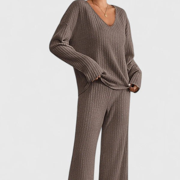 Women's Ribbed Knit Lounge Set | Clara