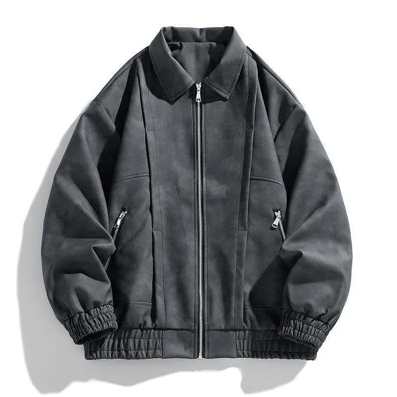 Men's Faux Suede Bomber Jacket | Grayson_5