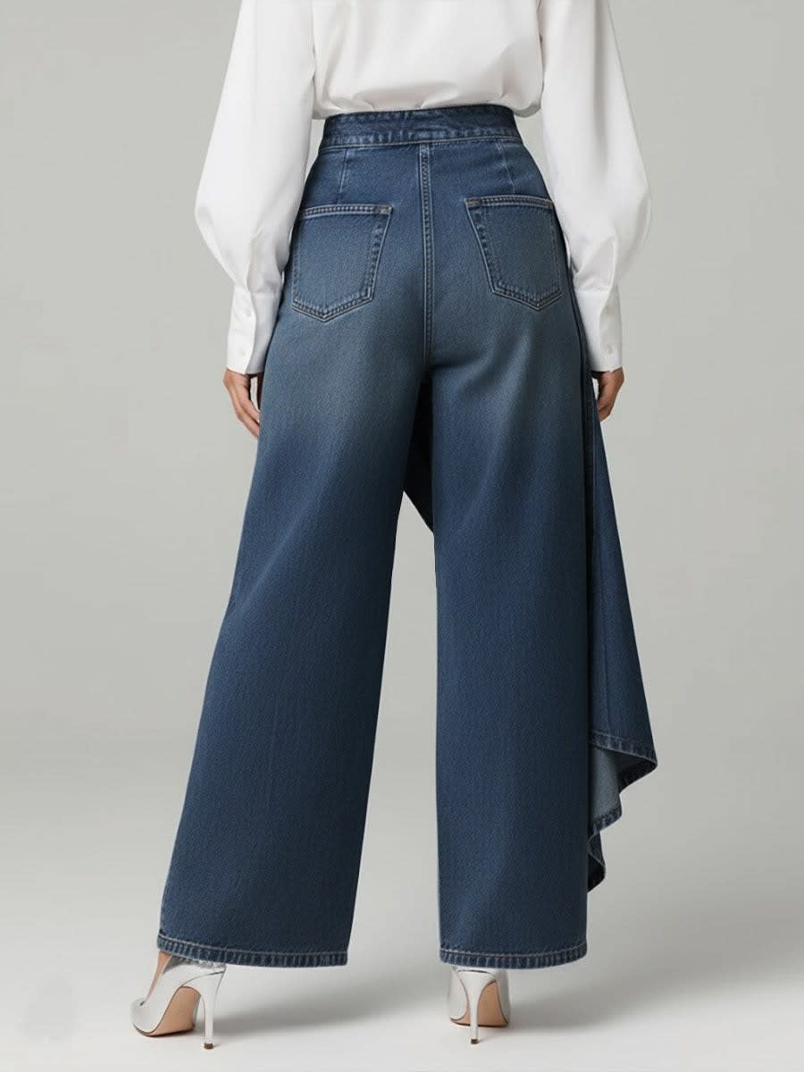 Women's Wide Leg Wrap Jeans | Ethelwyn_2