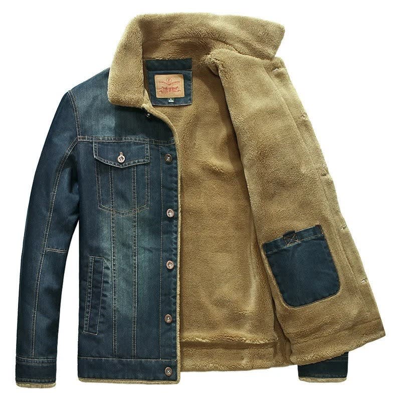 Men's Sherpa Lined Denim Jacket | Silas_1