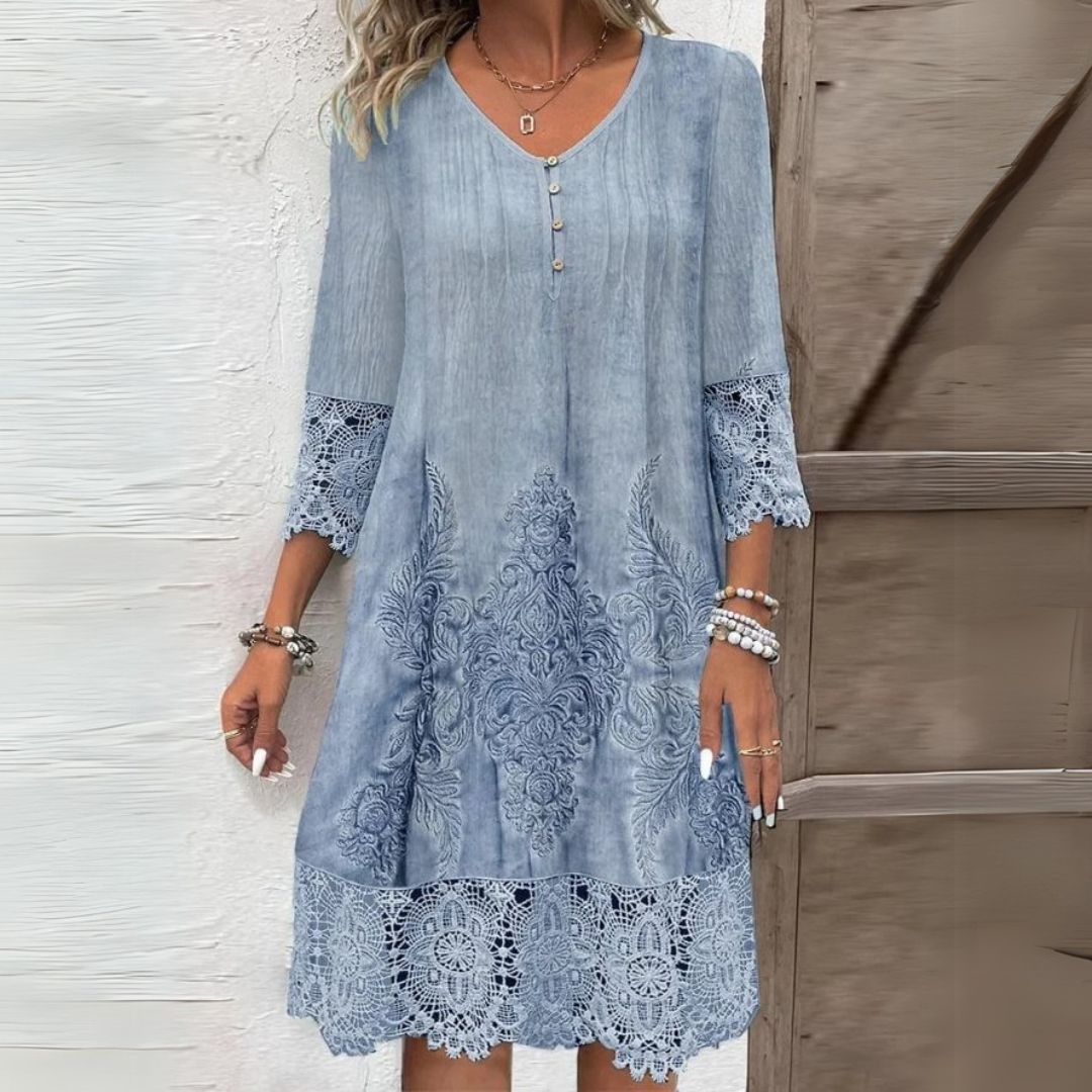 Women's Lace Trim V-Neck Dress | Florence