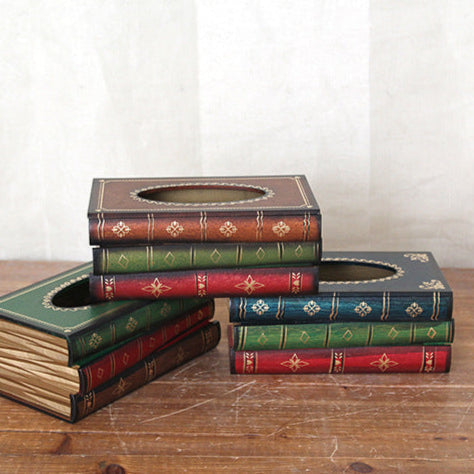 Decorative Tissue Box Cover Antique Book Design | Jasper