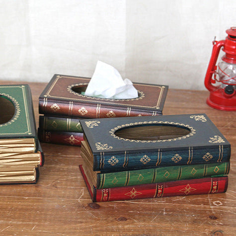Decorative Tissue Box Cover Antique Book Design | Jasper