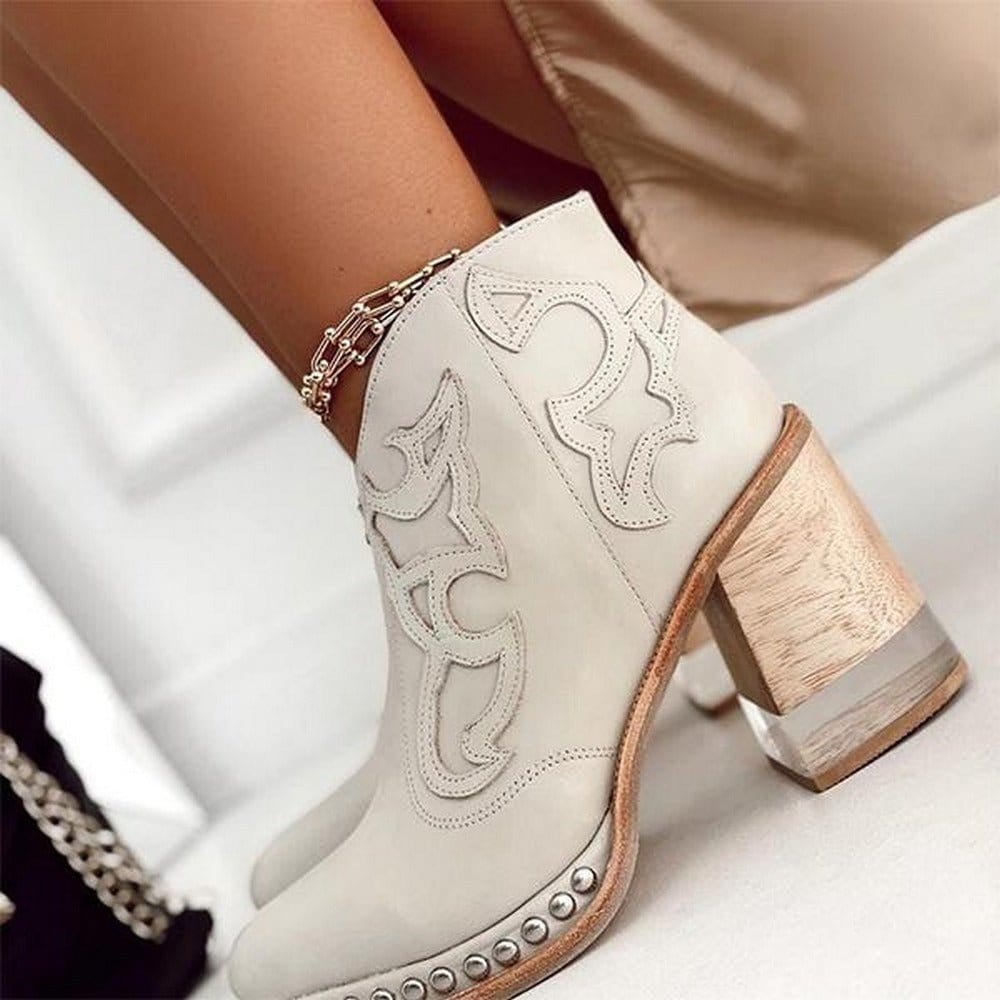 Women’s Western Ankle Boots With Unique Design| Bella