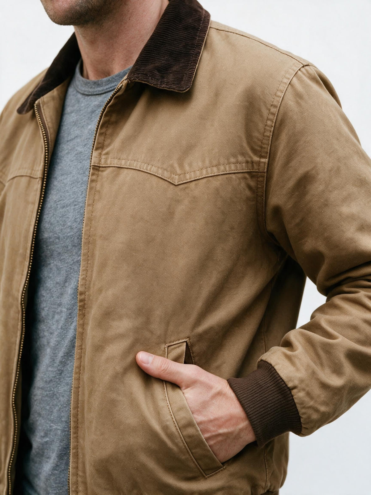 Men's Quilted Cotton Work Jacket | Edward_5