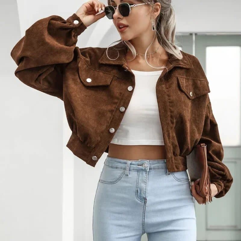 Women's Cropped Corduroy Jacket | Laura_1