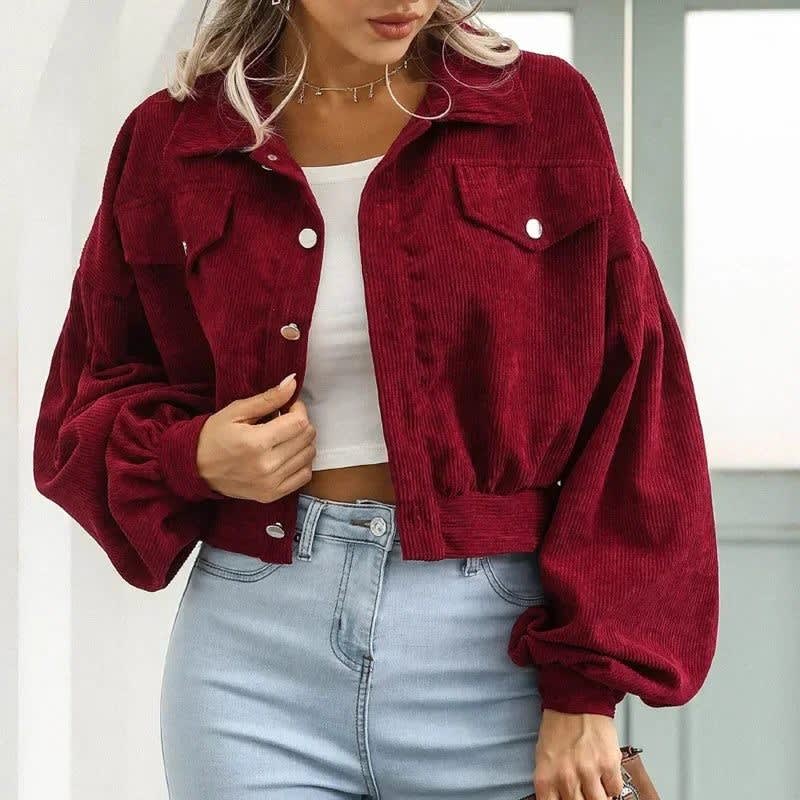 Women's Cropped Corduroy Jacket | Laura_5