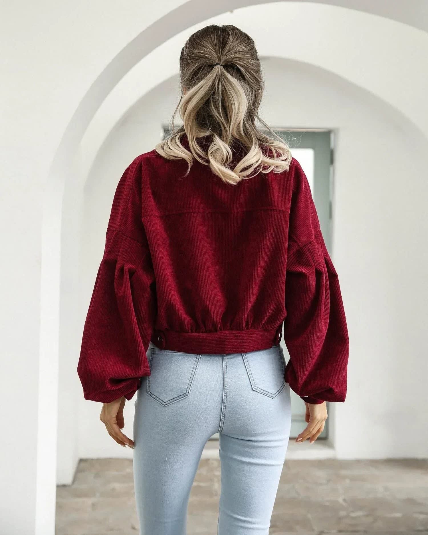 Women's Cropped Corduroy Jacket | Laura_6
