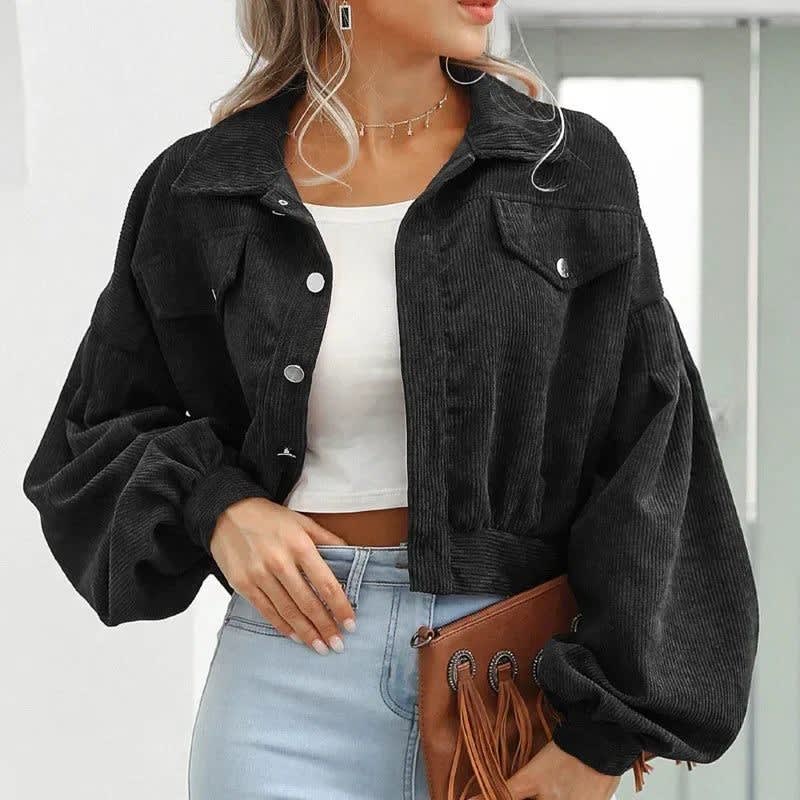 Women's Cropped Corduroy Jacket | Laura_8