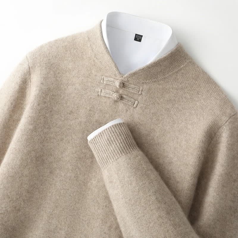Men's Wool Knot Button Jumper | Monty_1