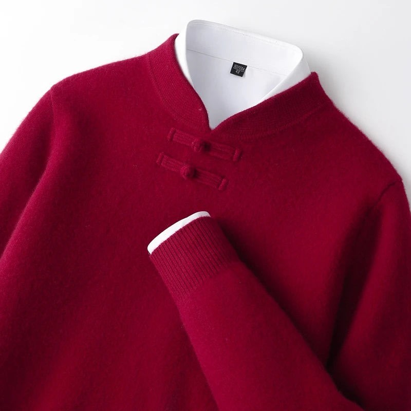 Men's Wool Knot Button Jumper | Monty_3