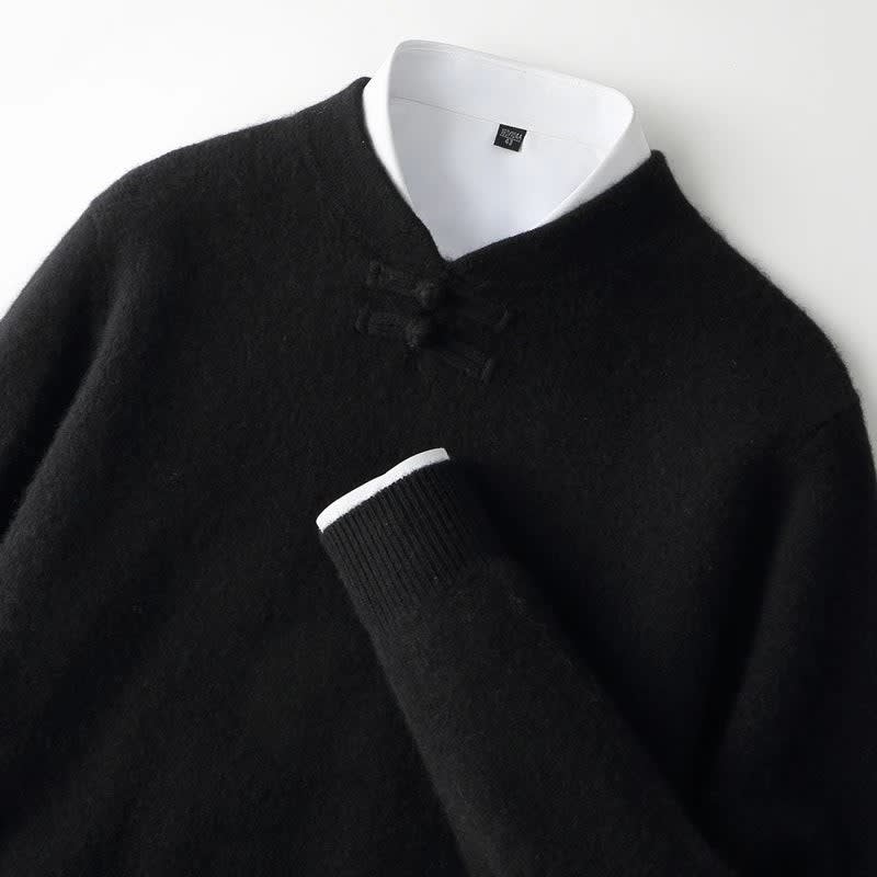 Men's Wool Knot Button Jumper | Monty_5