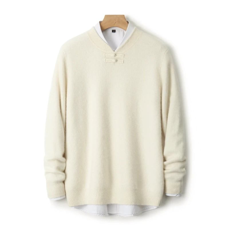 Men's Wool Knot Button Jumper | Monty_7