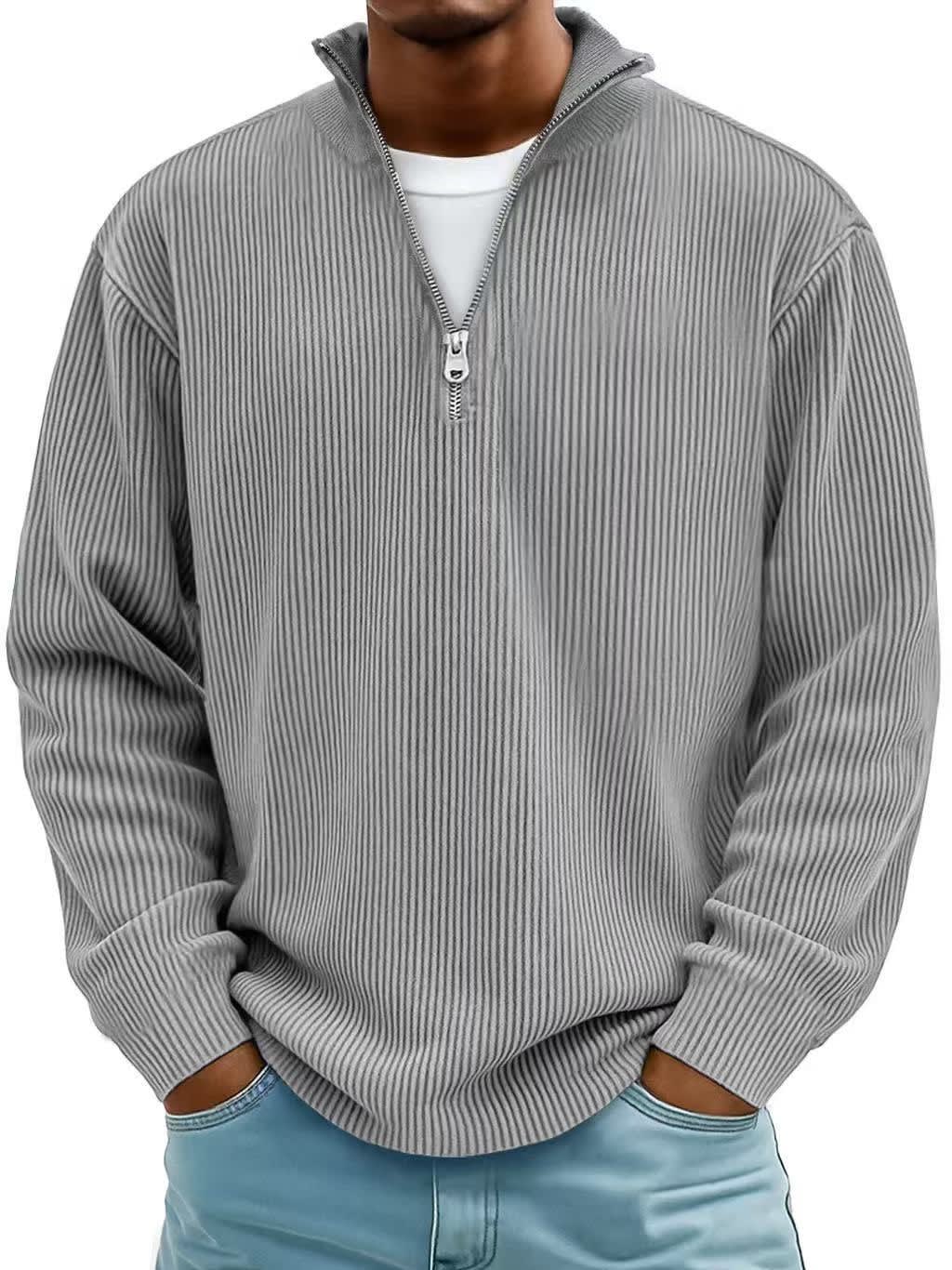 Men's Ribbed Half Zip Jumper | Felix_10