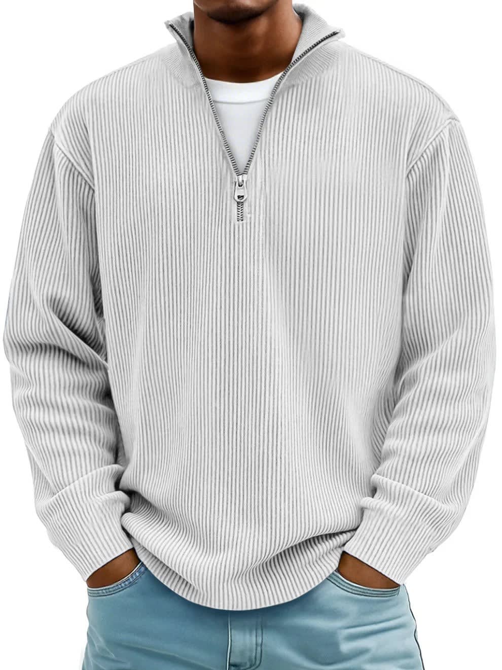 Men's Ribbed Half Zip Jumper | Felix_5