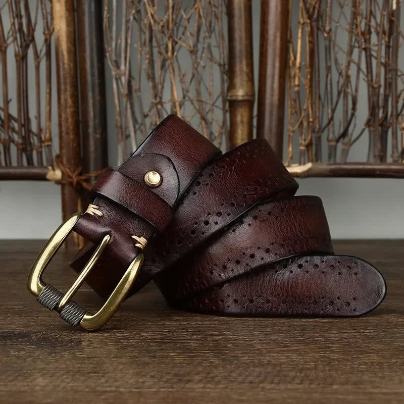 Men's Perforated Leather Belt | Osgood_6