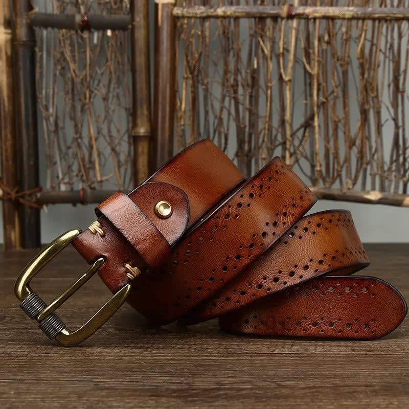 Men's Perforated Leather Belt | Osgood_8