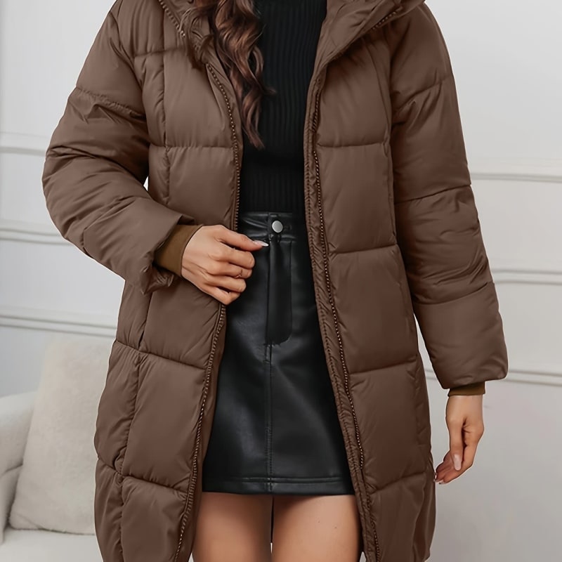 Women's Hooded Longline Puffer Coat | Rosabella_1