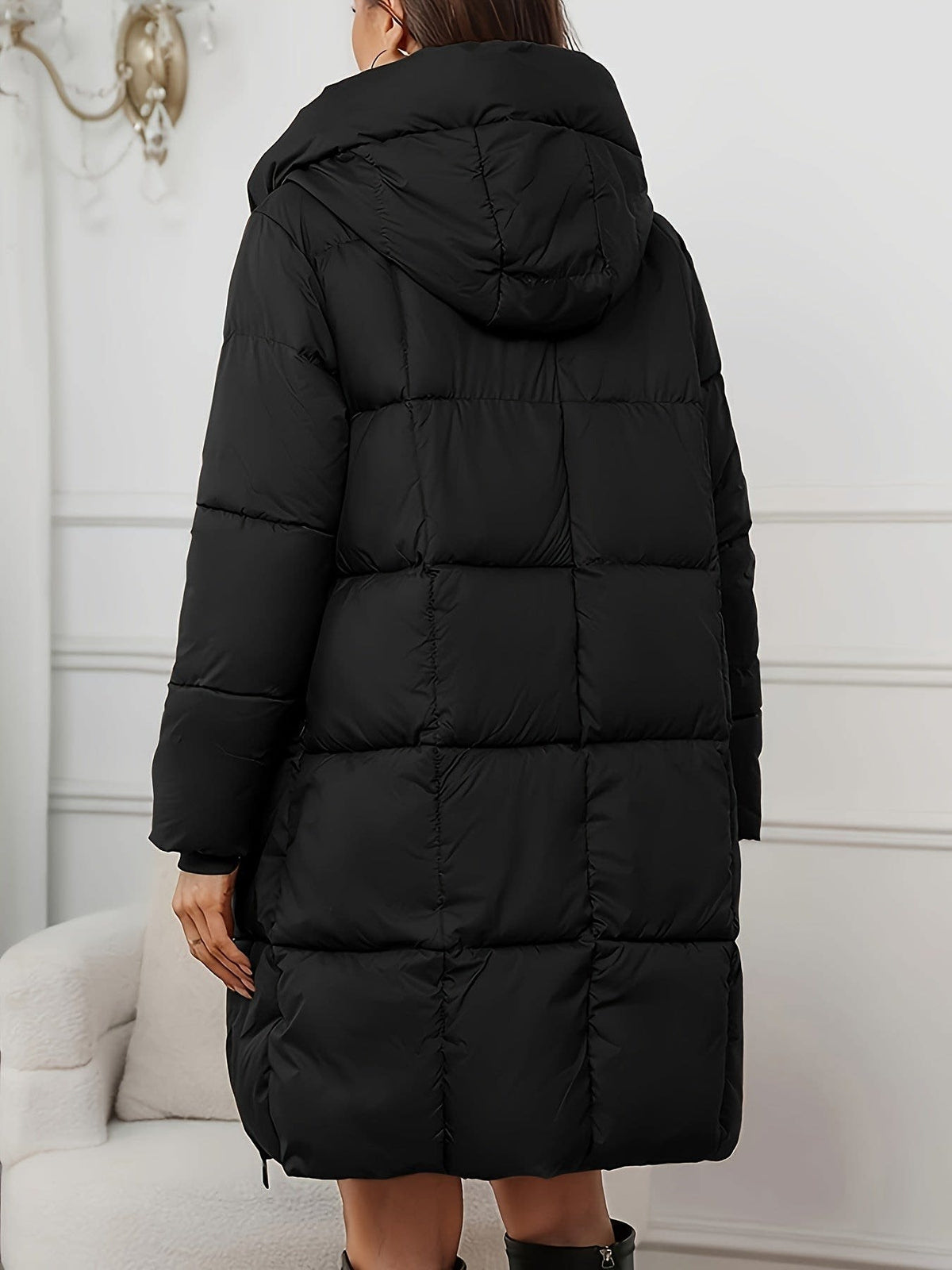 Women's Hooded Longline Puffer Coat | Rosabella_7