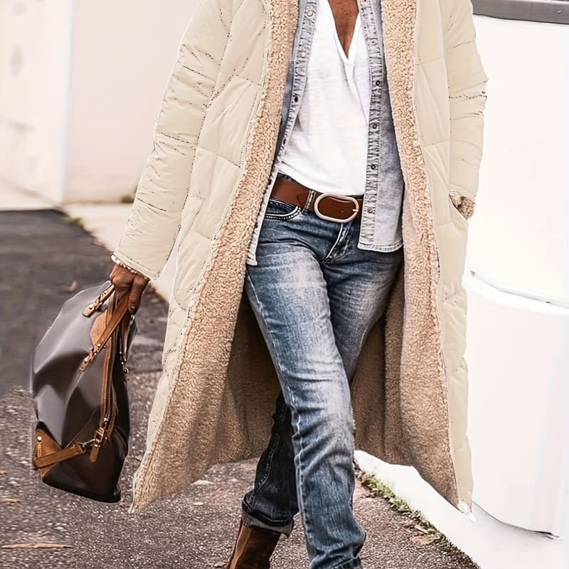 Women's Reversible Sherpa Longline Coat | Aurelie_1