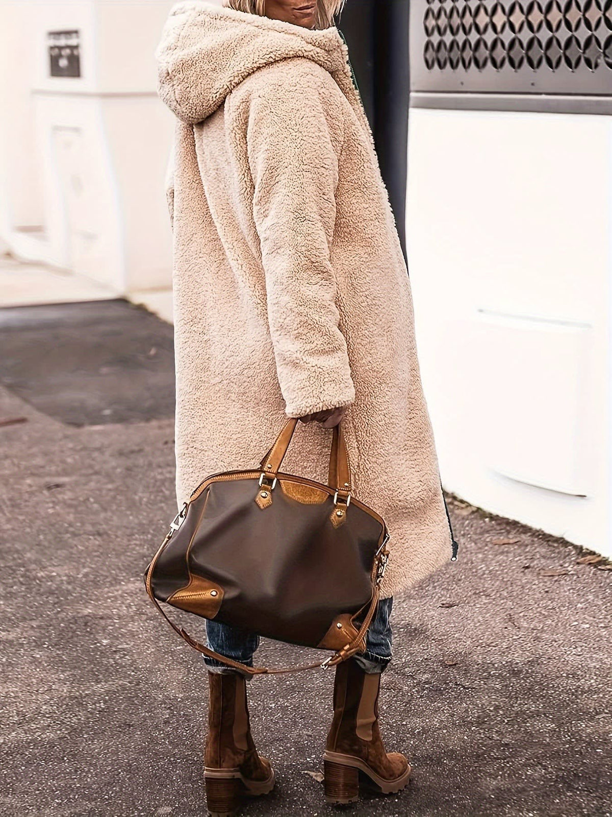 Women's Reversible Sherpa Longline Coat | Aurelie_5