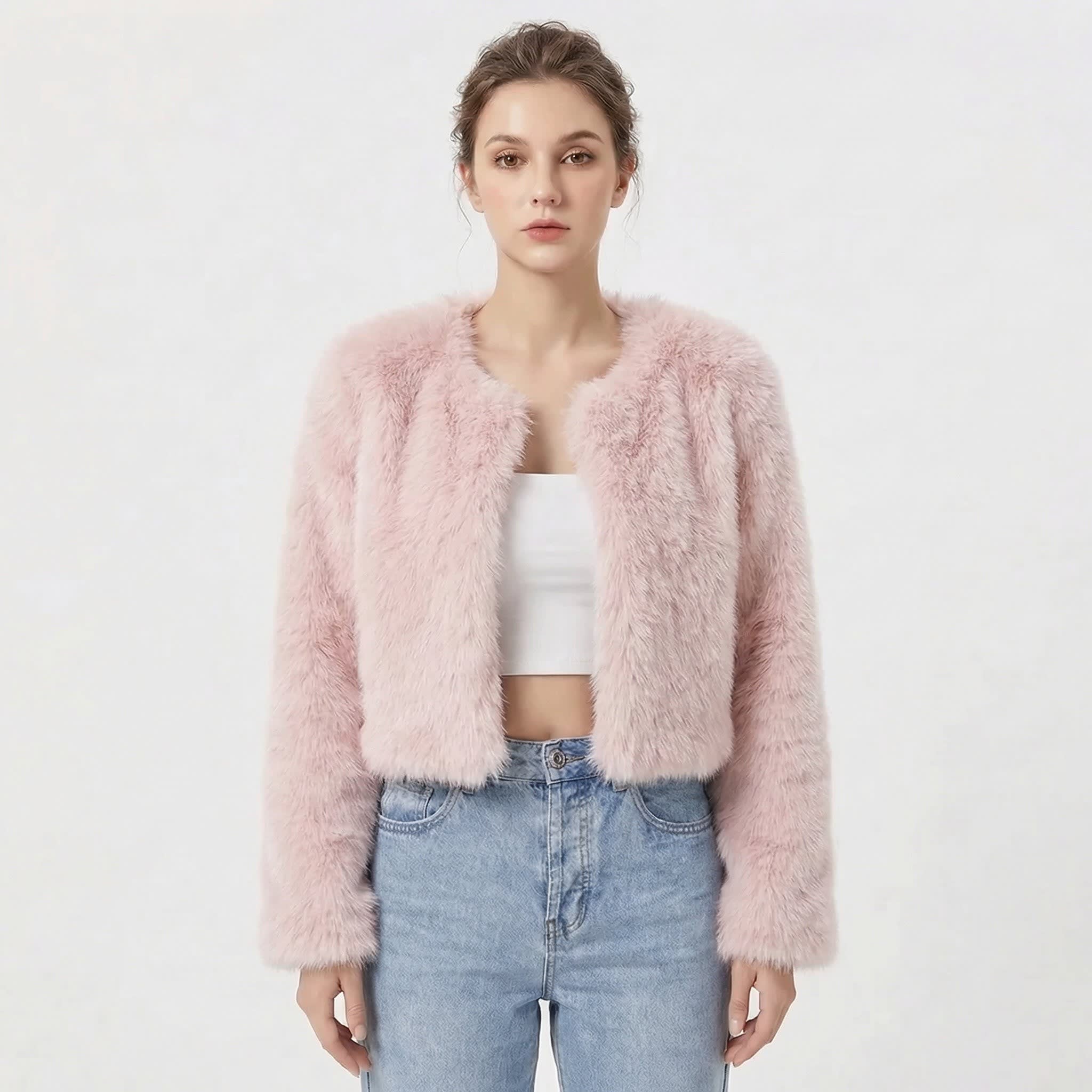 Women's Cropped Faux Fur Jacket | Prudentia_7