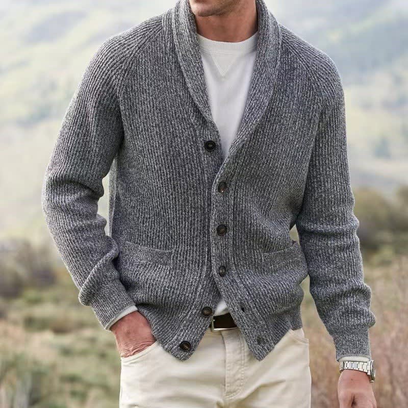 Men's Wool Shawl Collar Cardigan | Duggan_2