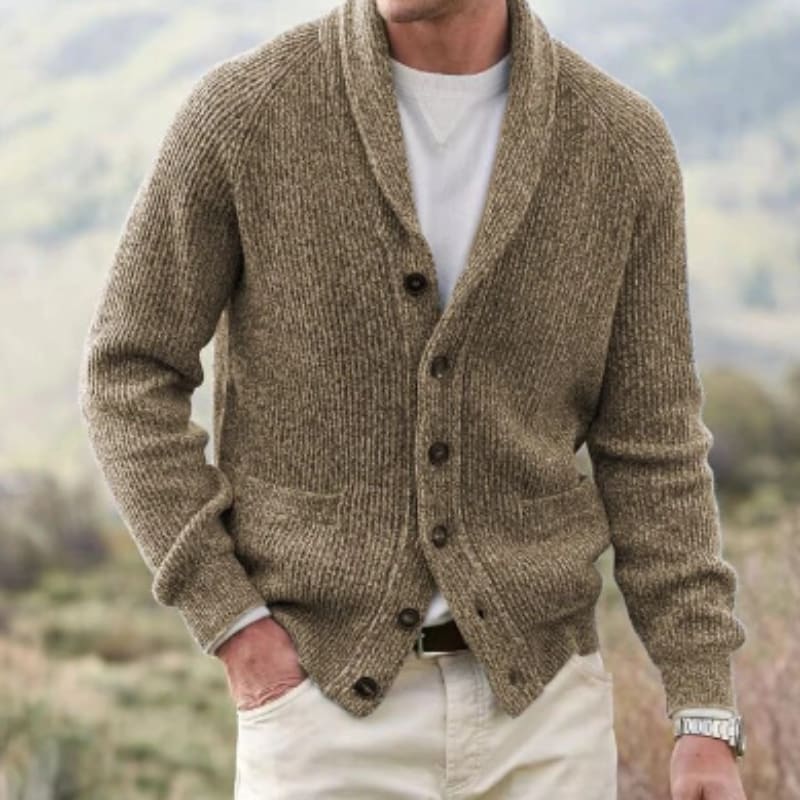 Men's Wool Shawl Collar Cardigan | Duggan_3