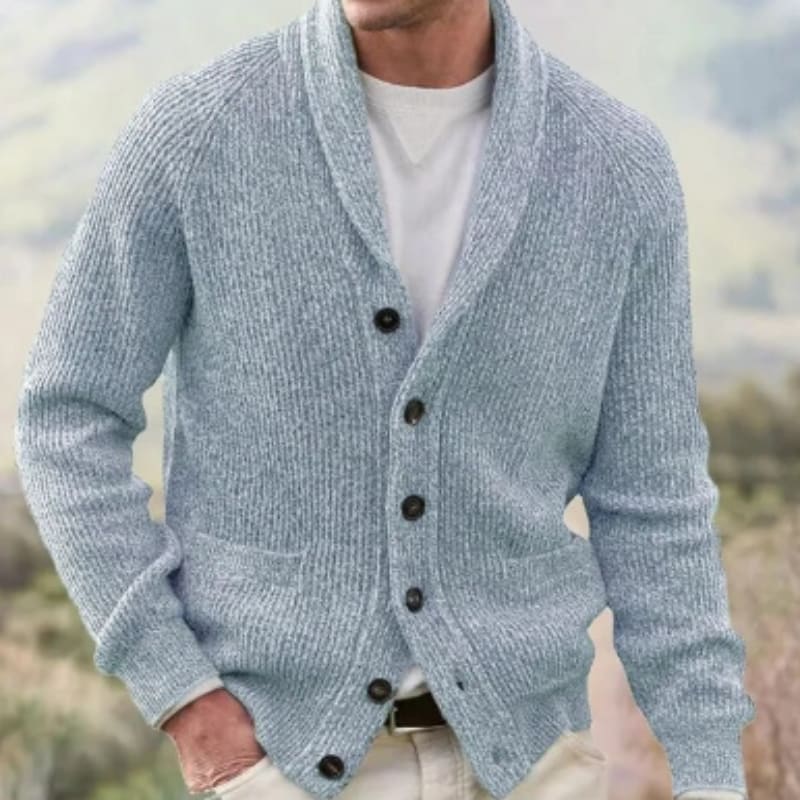 Men's Wool Shawl Collar Cardigan | Duggan_4
