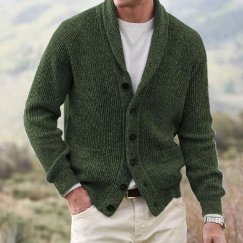 Men's Wool Shawl Collar Cardigan | Duggan_6