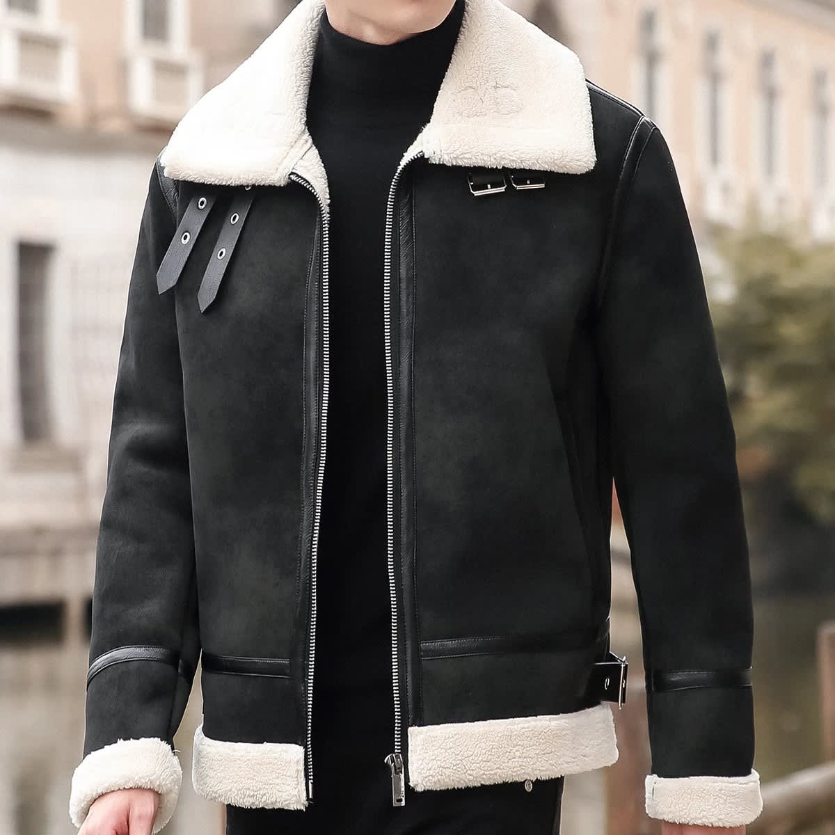 Men's Shearling Lined Suede Jacket | Sebastian_3