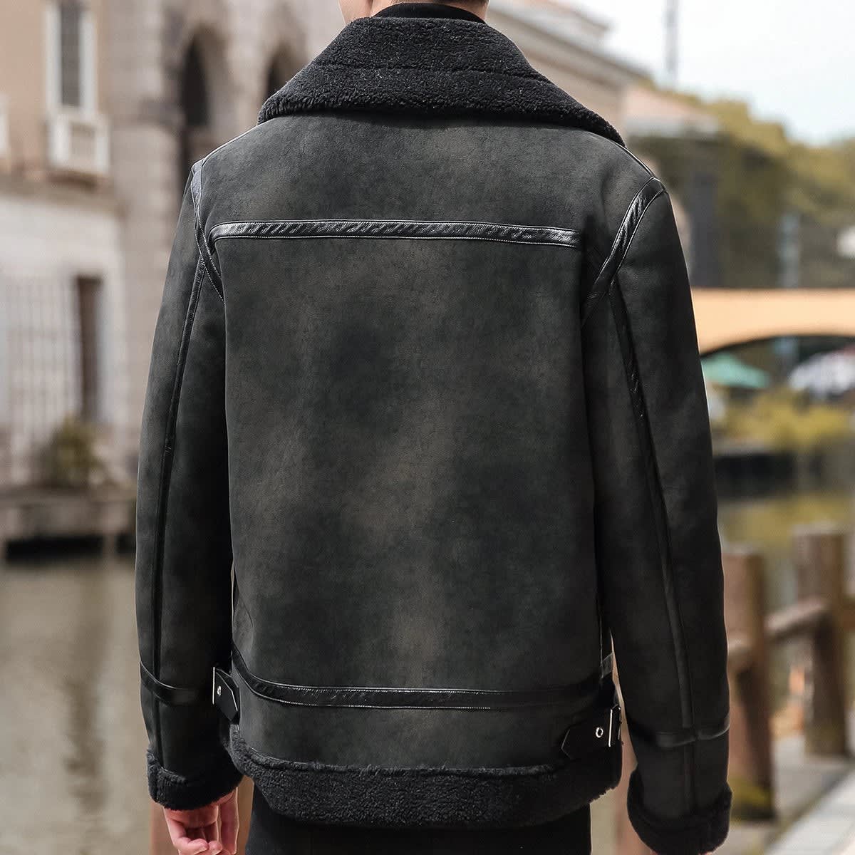Men's Shearling Lined Suede Jacket | Sebastian_5
