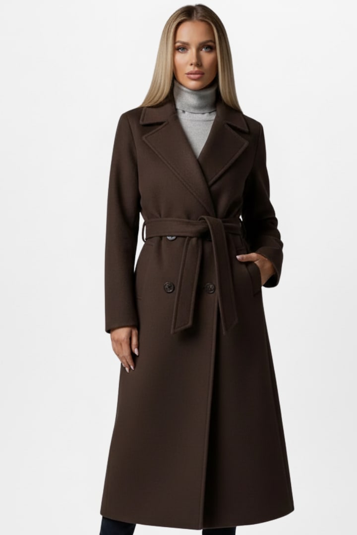 Women's Belted Double Breasted Coat | Annora_6