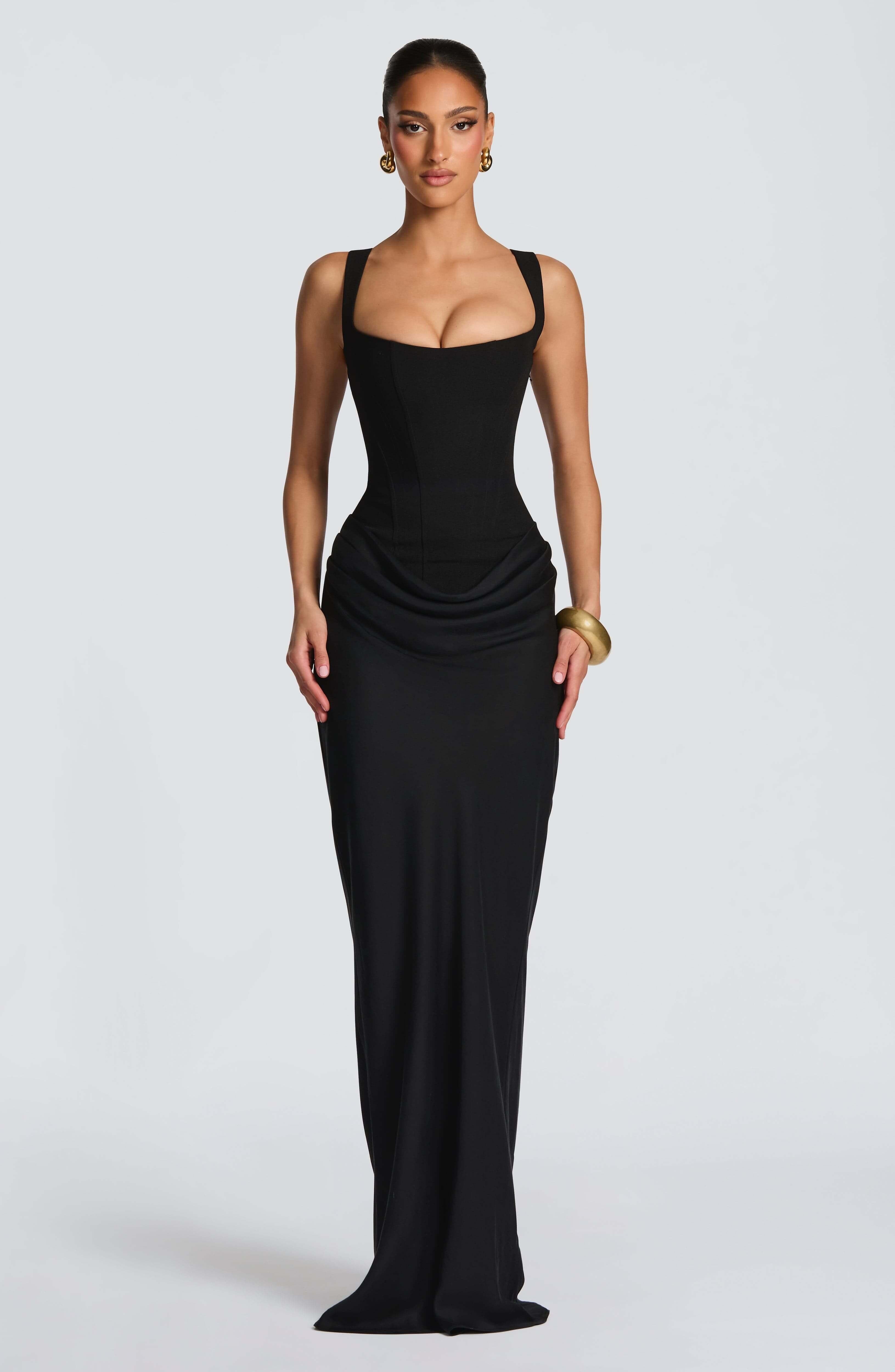 Women's Square Neck Bodycon Wedding Guest Maxi Dress | Coralie_7