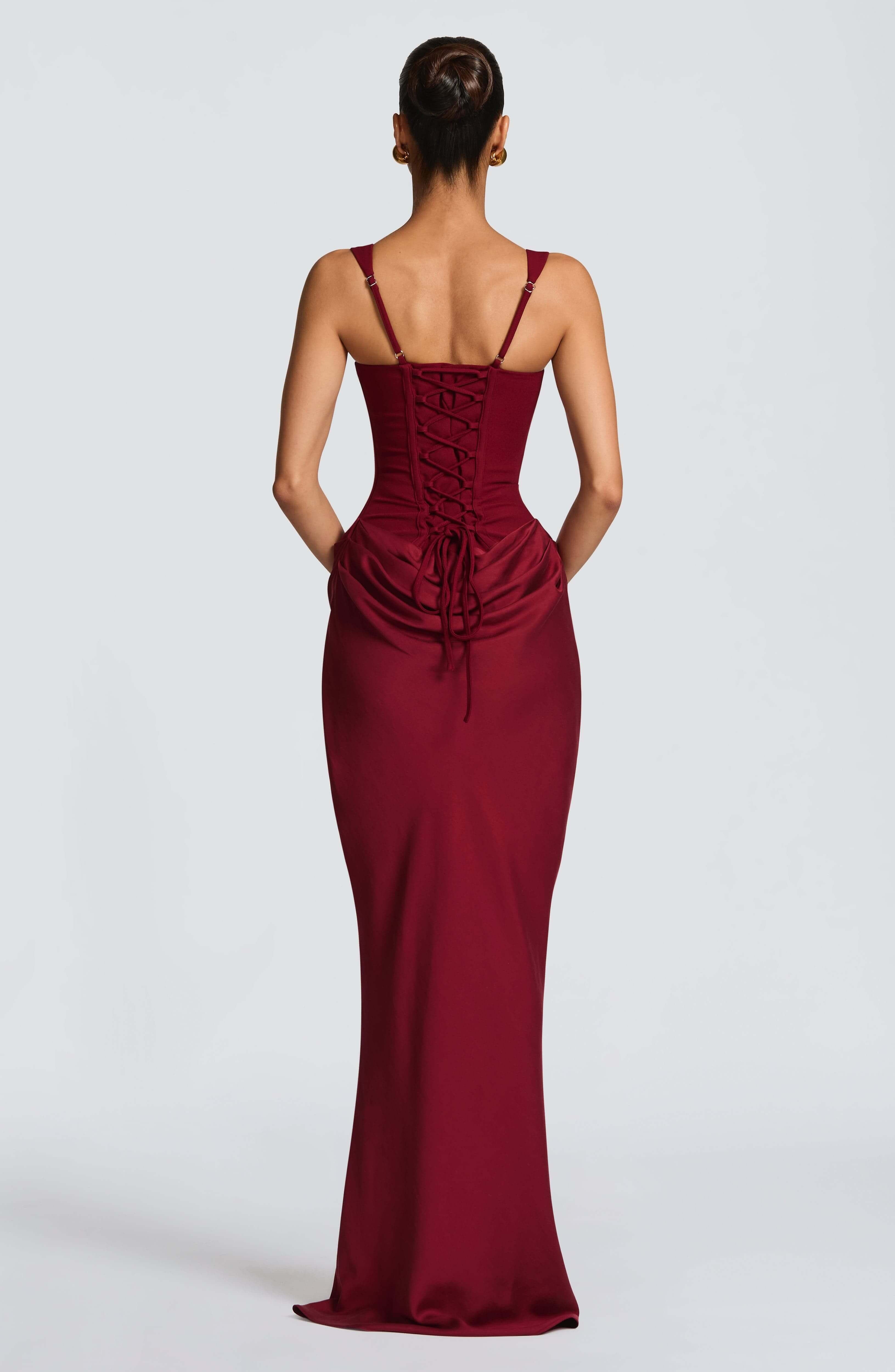 Women's Square Neck Bodycon Wedding Guest Maxi Dress | Coralie_9