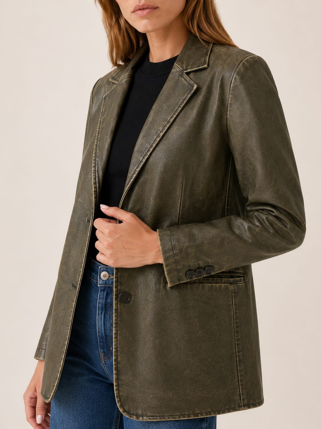Women's Oversized Longline Blazer with Notched Lapels | Jordan Sullivan_4