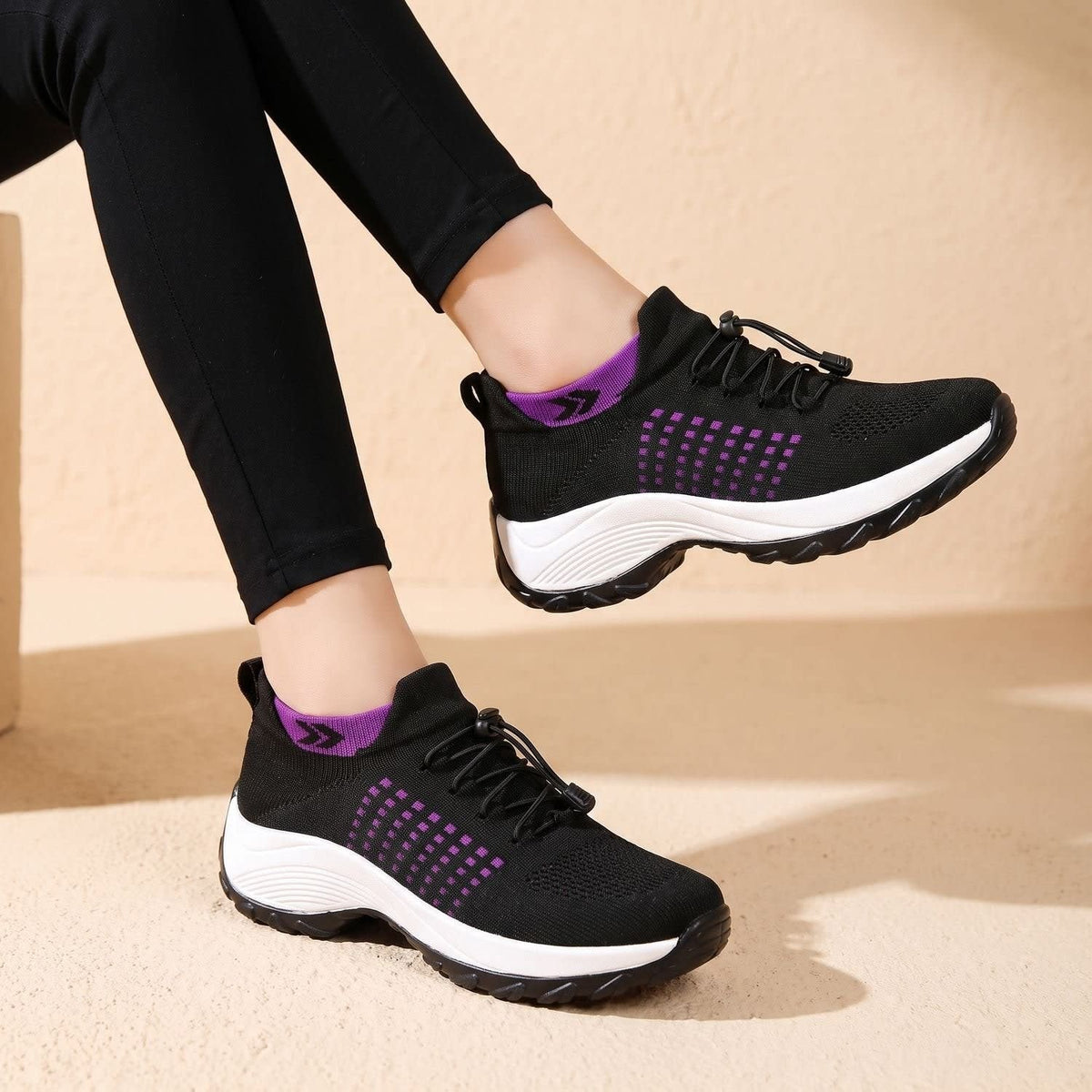 Women's Sock Knit Orthopedic Trainers | Alwena_8