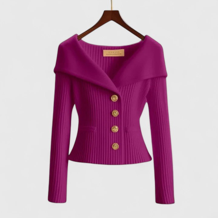 Women's Ribbed Knit Cardigan | Celina_4