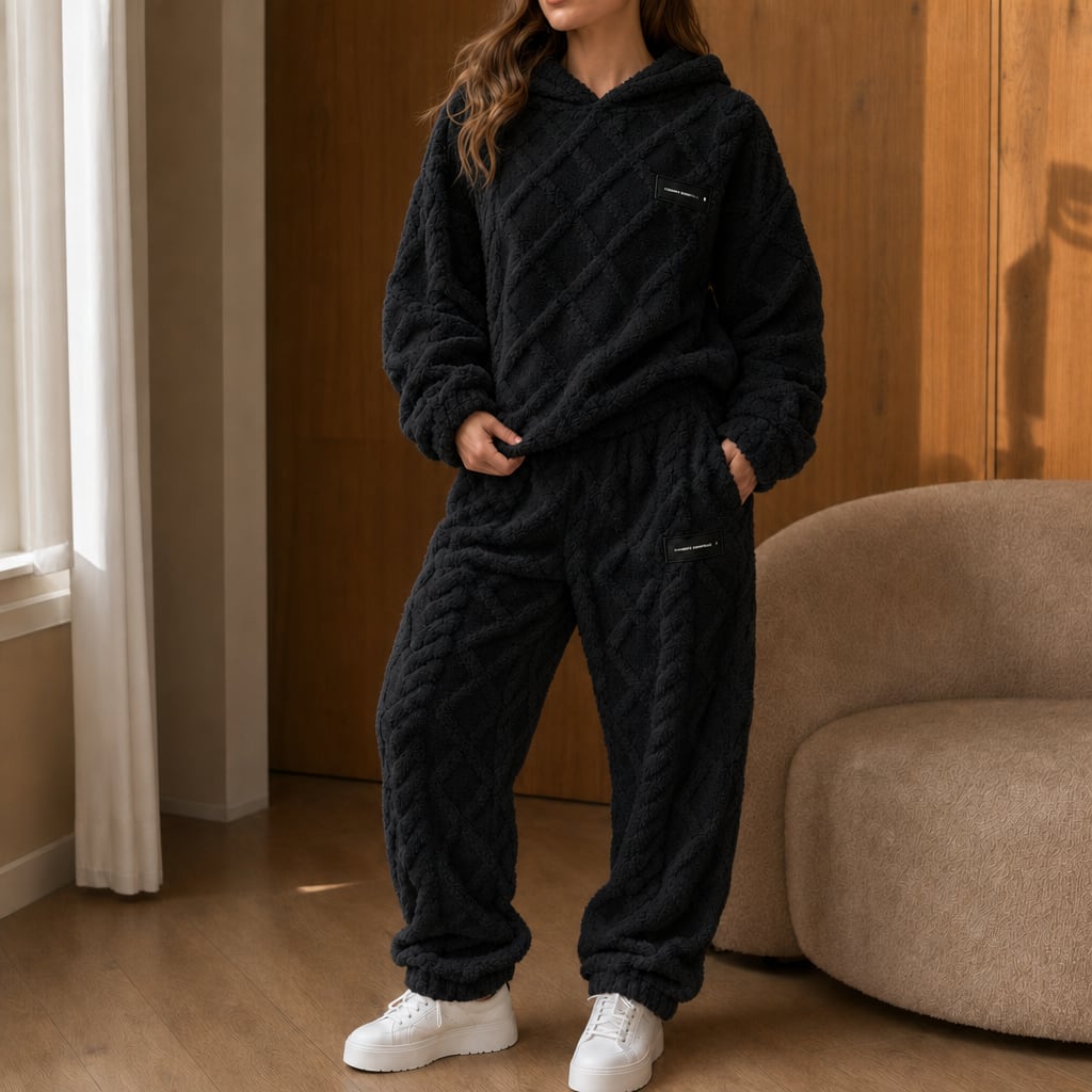 Women's Fleece Hoodie Jogger Lounge Set | Dolly_10