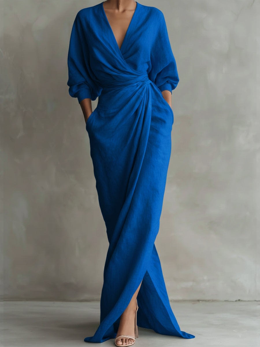 Women's Linen Wrap Maxi Dress | Zipporah_2
