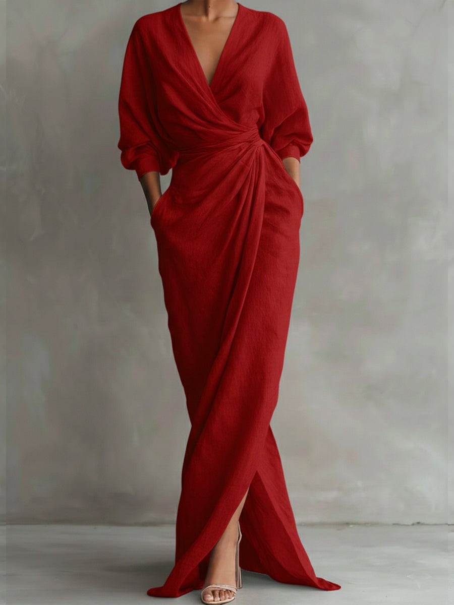Women's Linen Wrap Maxi Dress | Zipporah_3