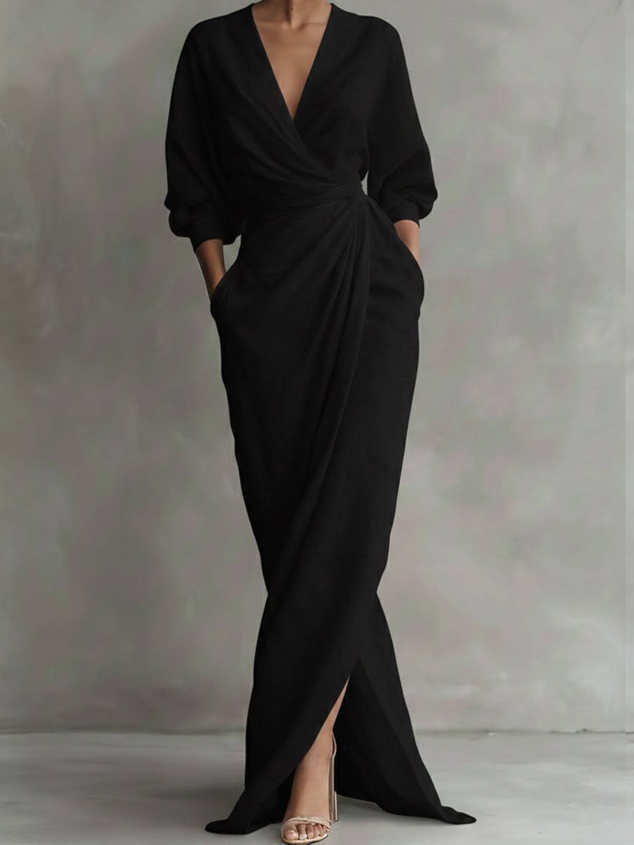 Women's Linen Wrap Maxi Dress | Zipporah_5