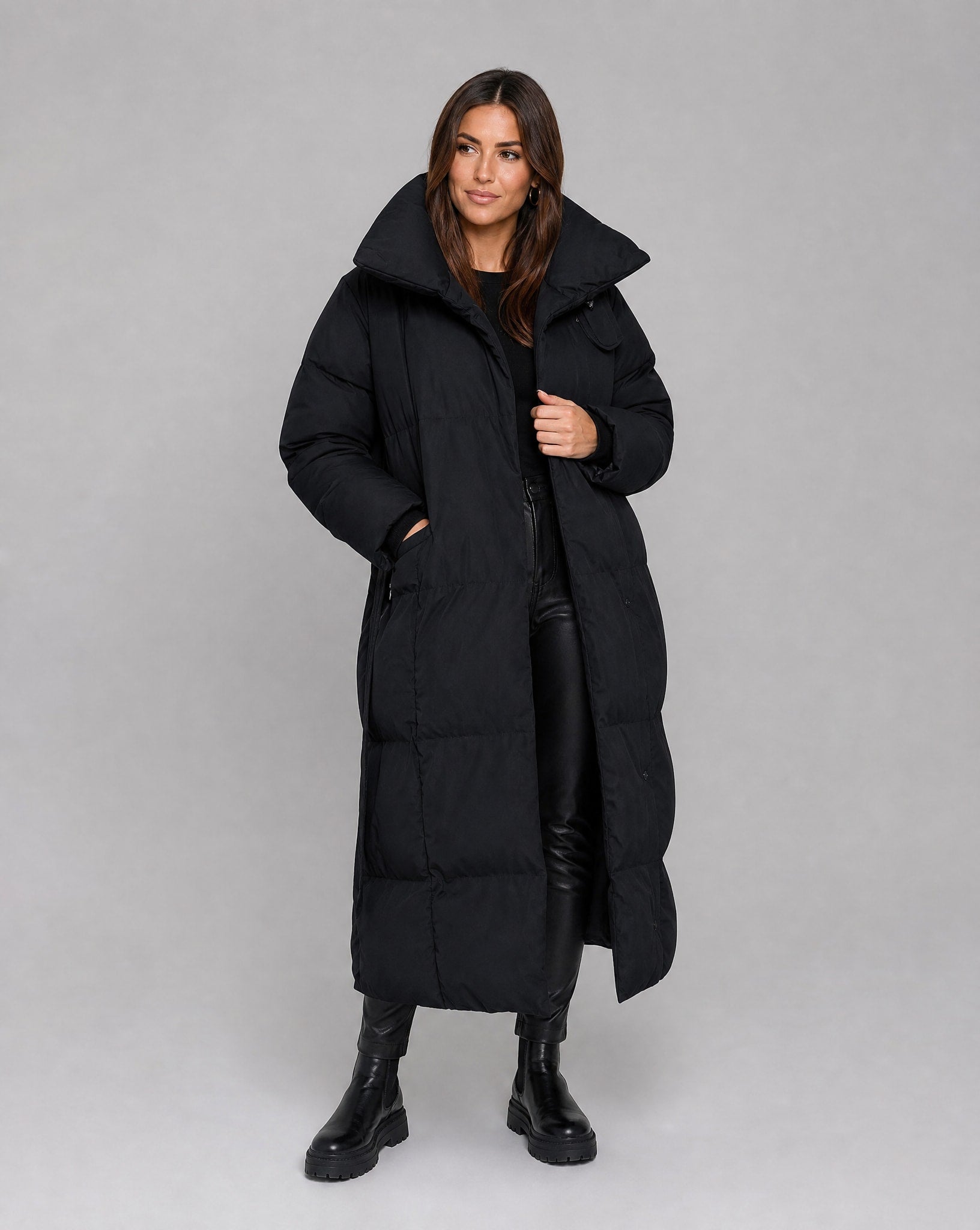 Women's Longline Quilted Puffer Coat | Lara_4