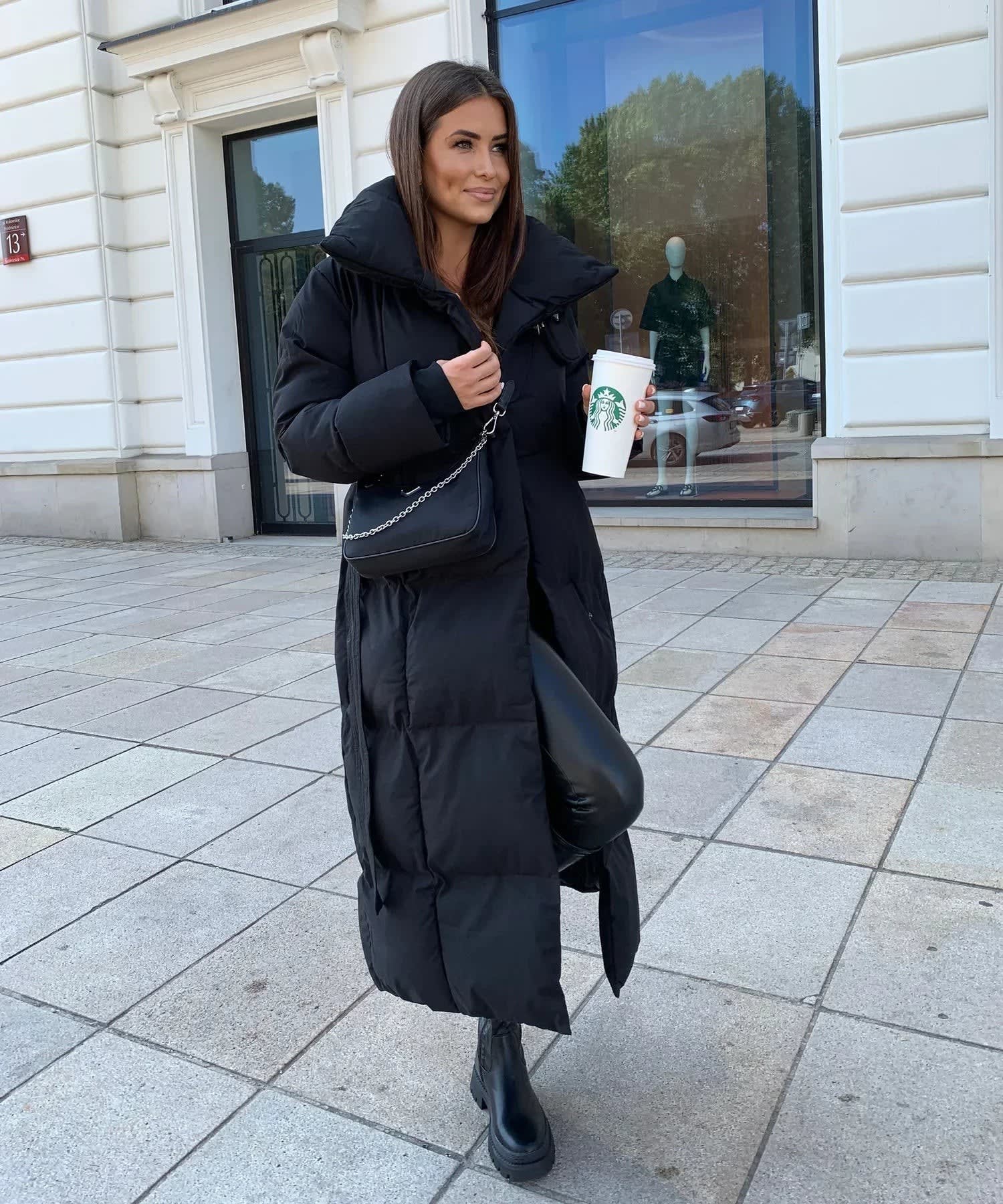 Women's Longline Quilted Puffer Coat | Lara_5