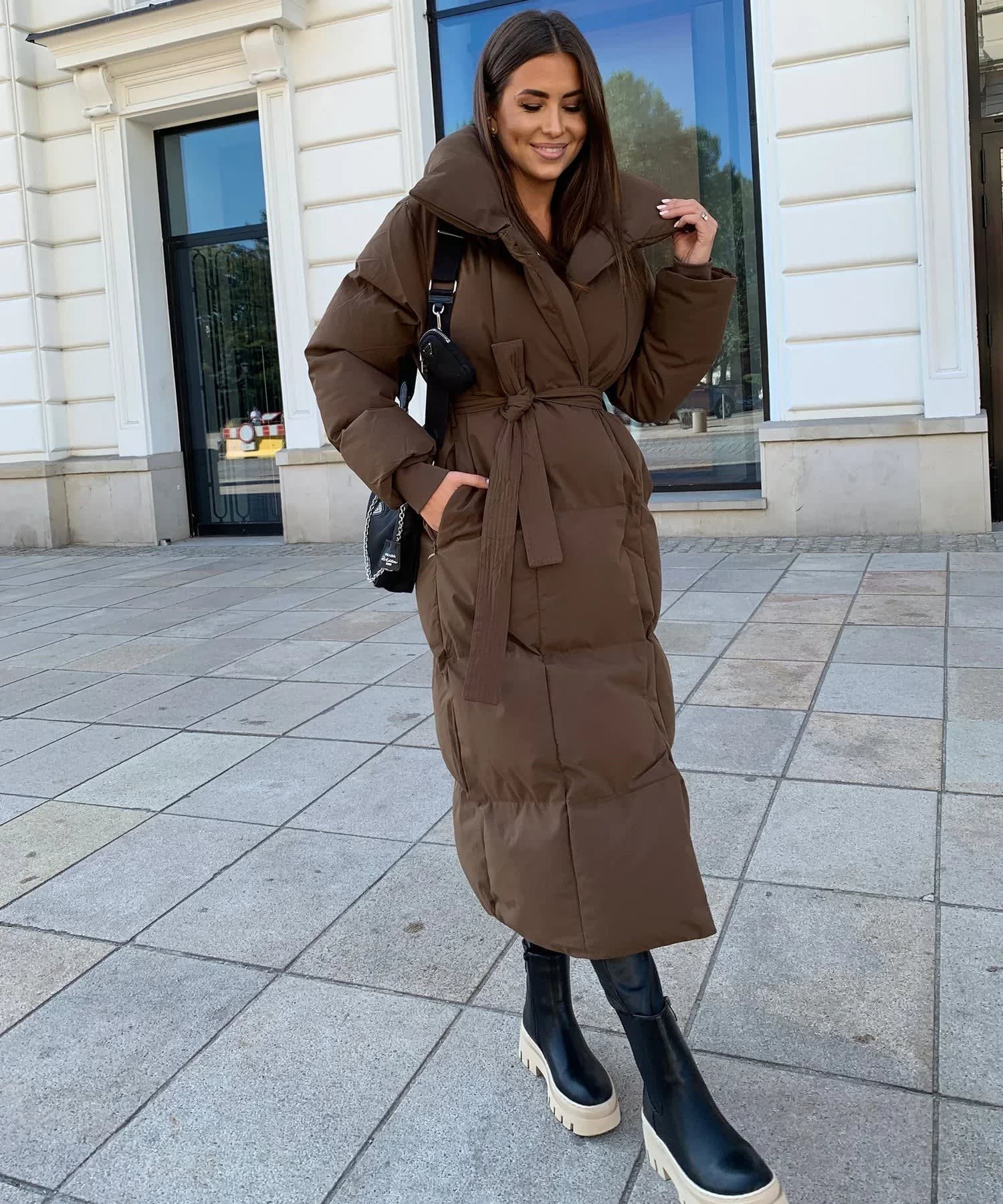 Women's Longline Quilted Puffer Coat | Lara_8