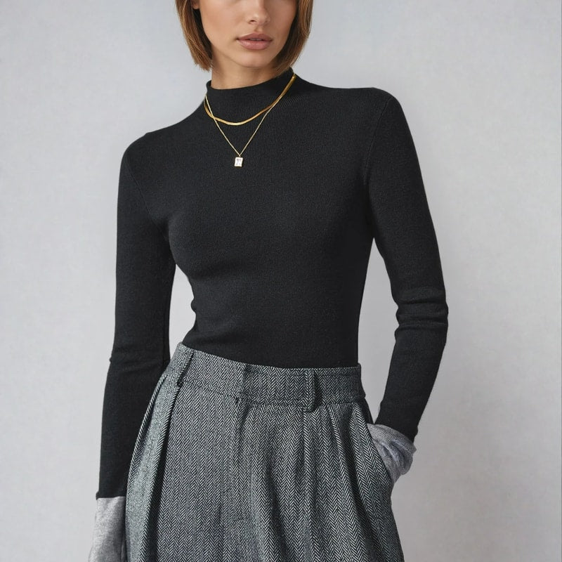 Women's Contrast Cuff Knit Jumper | Steren_1