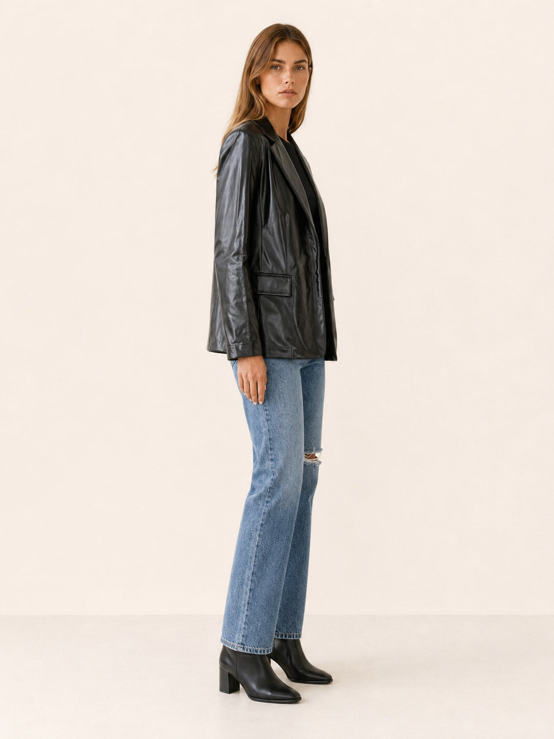 Women's Oversized Tailored Blazer with Notched Lapels | Sophia Lane_3