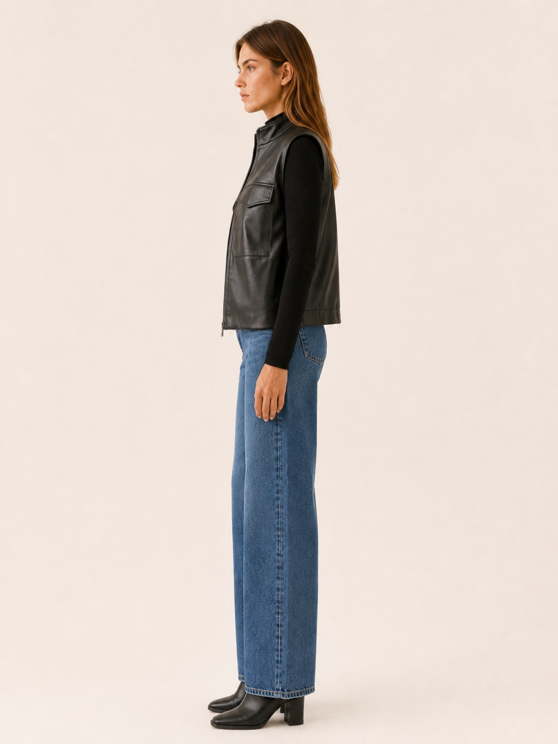 Women's Utility Vest Jacket with Zip Front and Pockets | Mia Carter_3