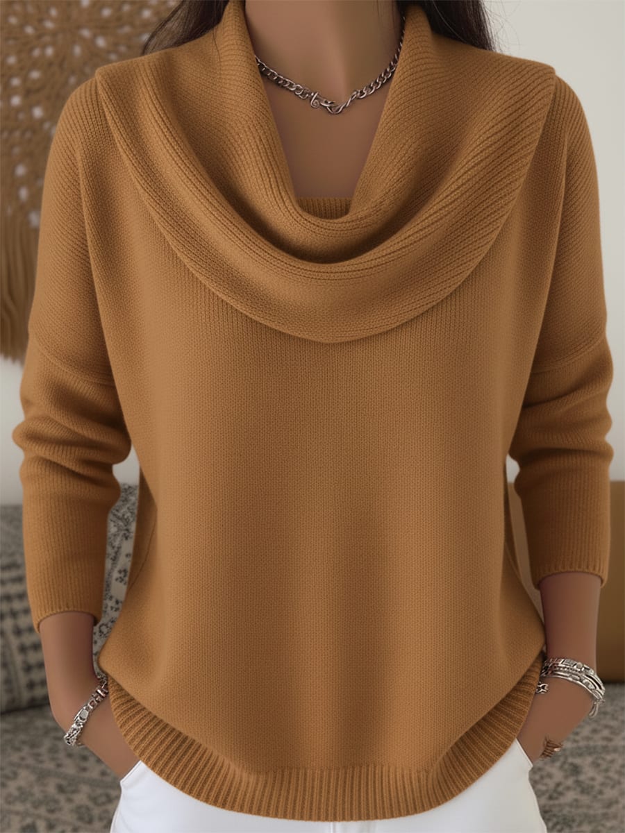 Women's Cowl Neck Knit Jumper | Frederica_2